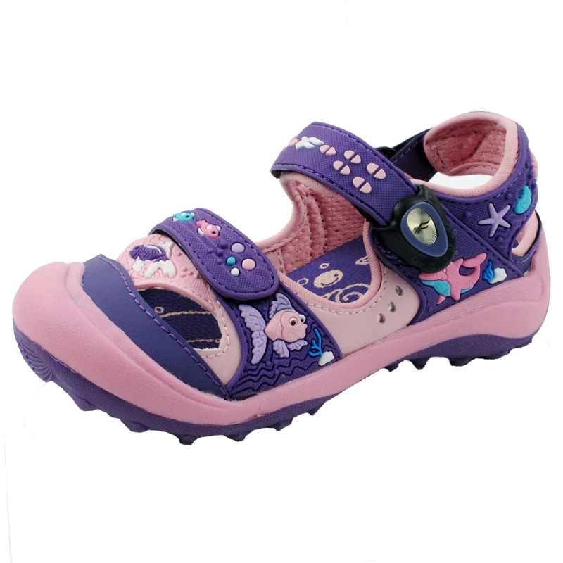 Sandals for trendy designsKids Toe Guard: 7610 Purple