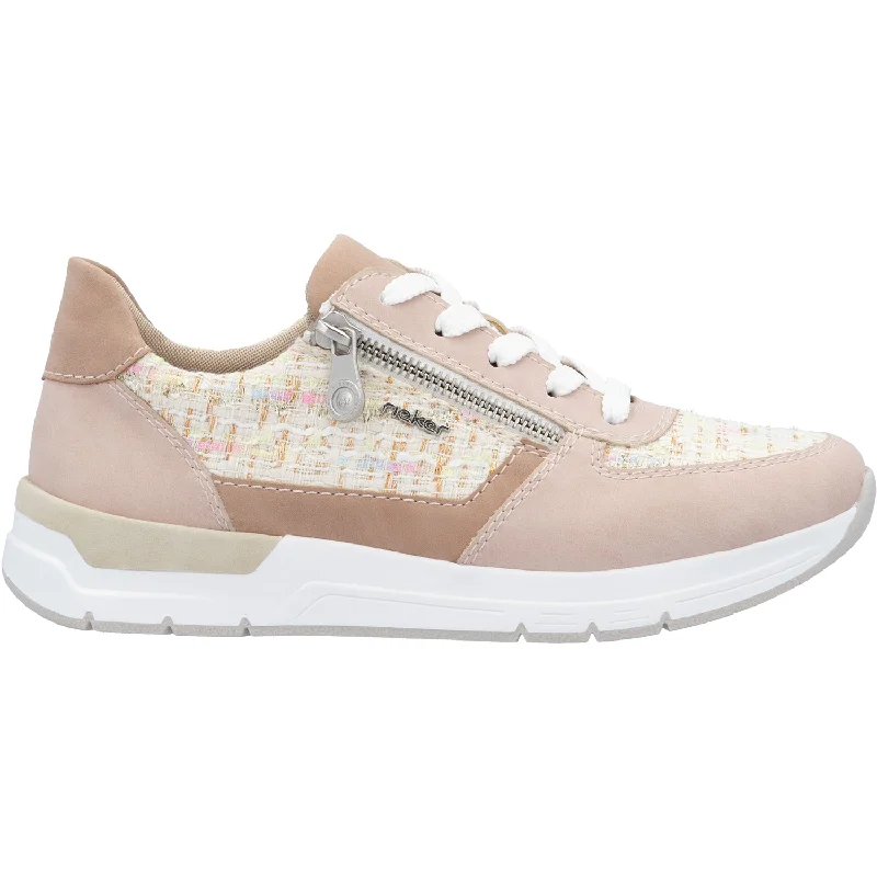 Stylish Casual Shoes for Women with Cushioned Footbed-Women's Rieker 58902-31 Carnation/Off White Multi Synthetic