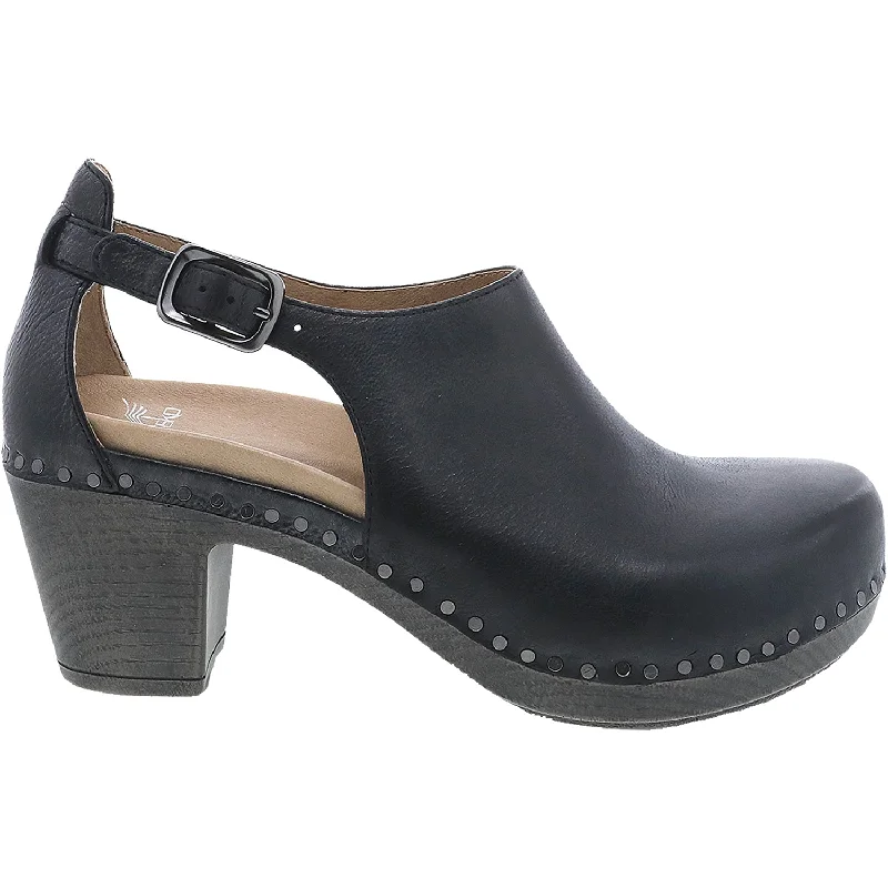 Comfortable Casual Shoes for Women with Slip-on Look-Women's Dansko Sassy Black Milled Burnished Leather