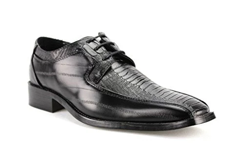 Oxfords with sleek silhouette-Men's W2015-3 Unique Dress Oxfords Classic Mens Shoes feat Faux Crocodile Skin Texture