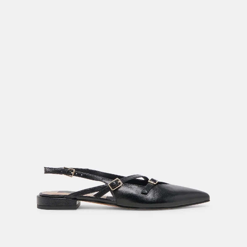 Flats with urban comfortPAMLA WIDE FLATS BLACK CRINKLE PATENT