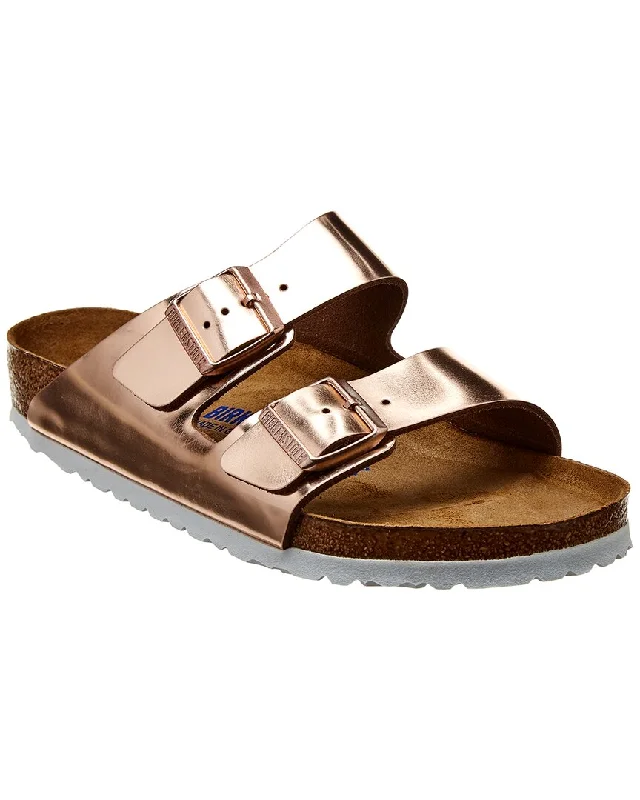 Sandals for casual outingsBirkenstock Women's Arizona Soft Footbed Metallic Leather Sandal