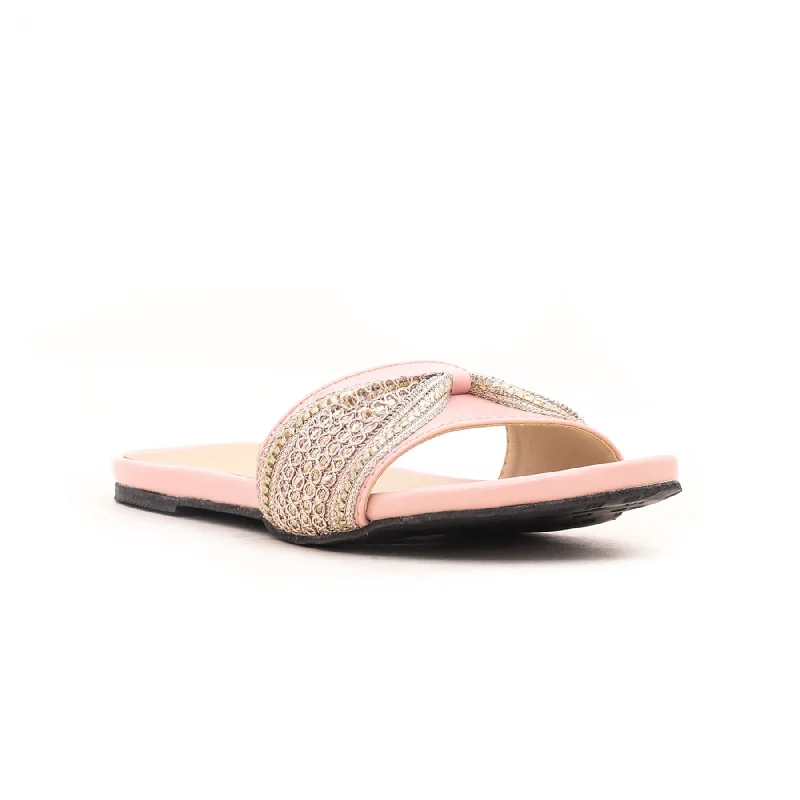 Slippers with rugged heels-Pink Casual Slipper CL1244