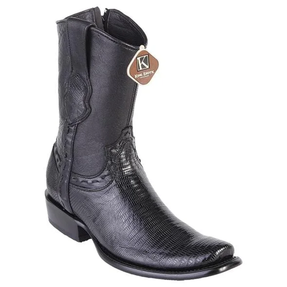 Boots with plush heels-Boots with subtle patterns-Men's King Exotic Original Lizard Skin Dubai Style Short Boot 479B0705