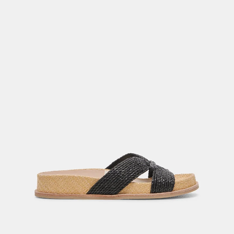 Sandals for fashion comfortSELDA SANDALS ONYX RAFFIA