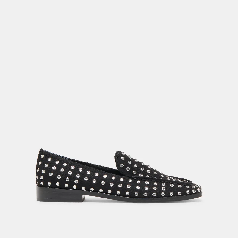 Flats with soft heelsBENY CRYSTAL STUD FLATS BLACK CRYSTAL