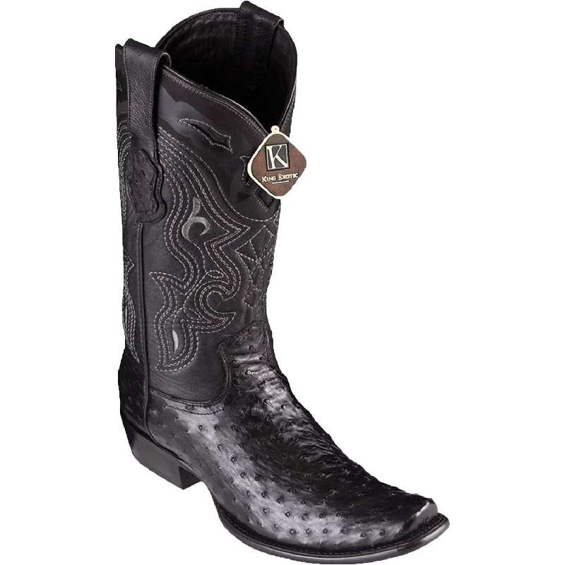 Boots with bold soles-Boots with funky soles-Men's King Exotic Original Ostrich Dubai Style Boot 4790305