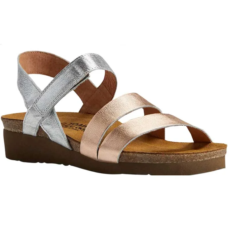 Sandals with sleek comfortKayla Sandal Silver and Rose Gold (7806-NUX)