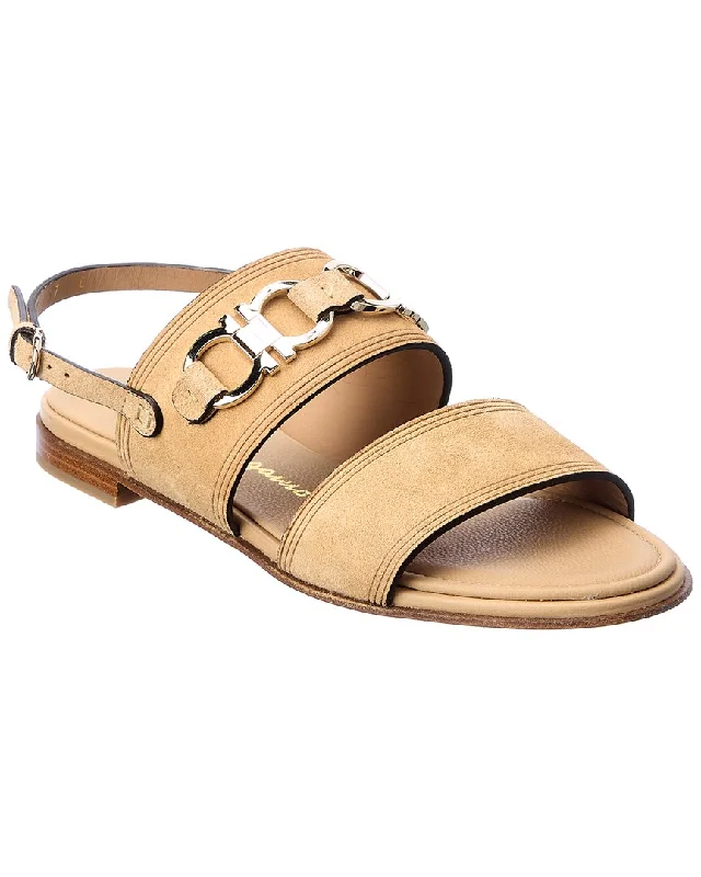 Sandals with floral designSalvatore Ferragamo Chaim Suede Sandal