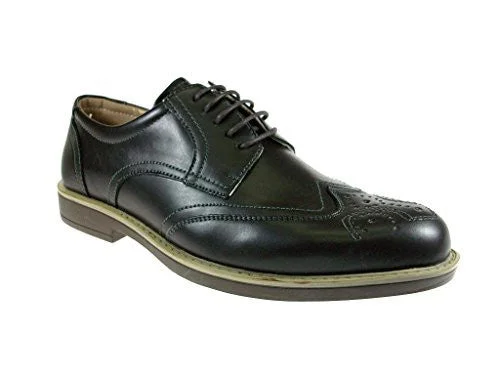 Oxfords for professional attire-Men's Edison-17 Wing Tip Lace Up Oxford Dress Shoes