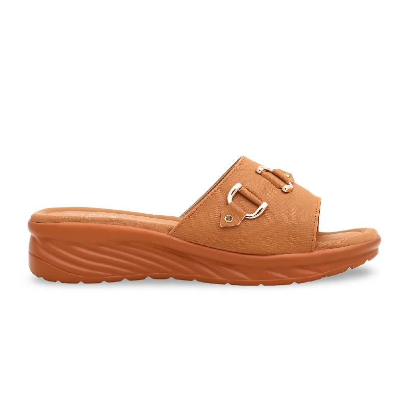 Slippers with sleek uppers-Mustard Formal Slipper PU0155