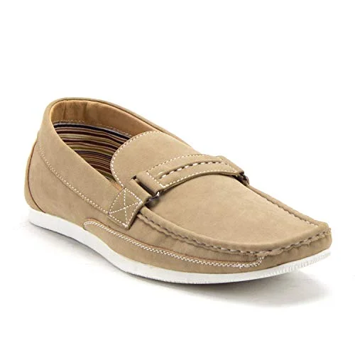 Flats with sleek trendsMen's 41296 Carlos Slip On Driver Loafers Driving Moccasin Flats Shoes