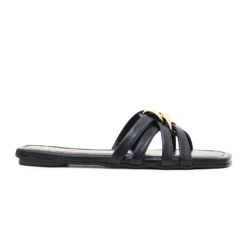 Slippers for chilly rest-Black Casual Slipper CL1740