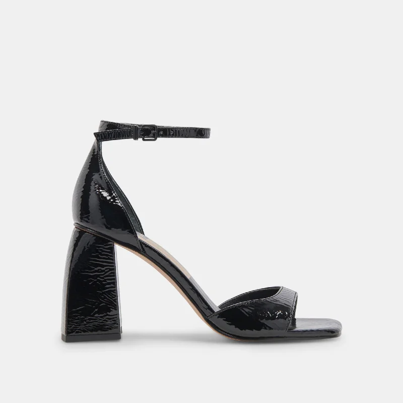 JANEY HEELS MIDNIGHT CRINKLE PATENT