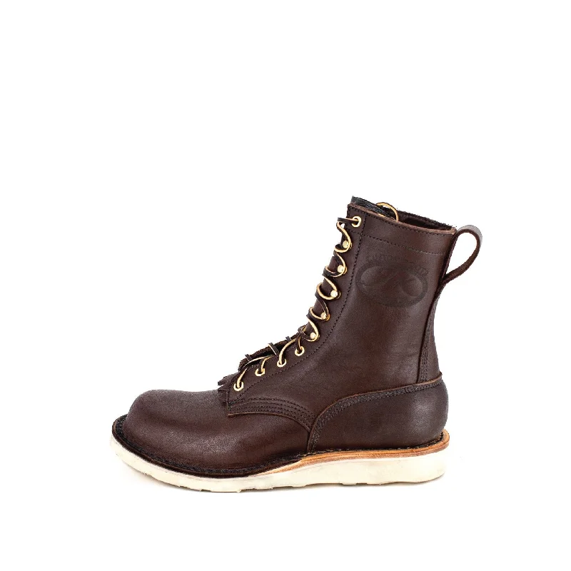 Boots for evening walks-Boots for urban walks-Forefront 8" (Safety Toe) - Brown