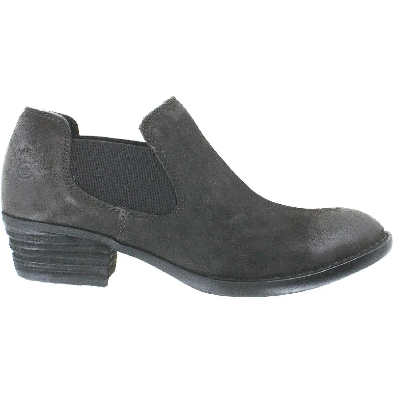 Trendy Casual Shoes for Women with Bold, Stylish Finish-Women's Born Dallia Dark Grey Suede