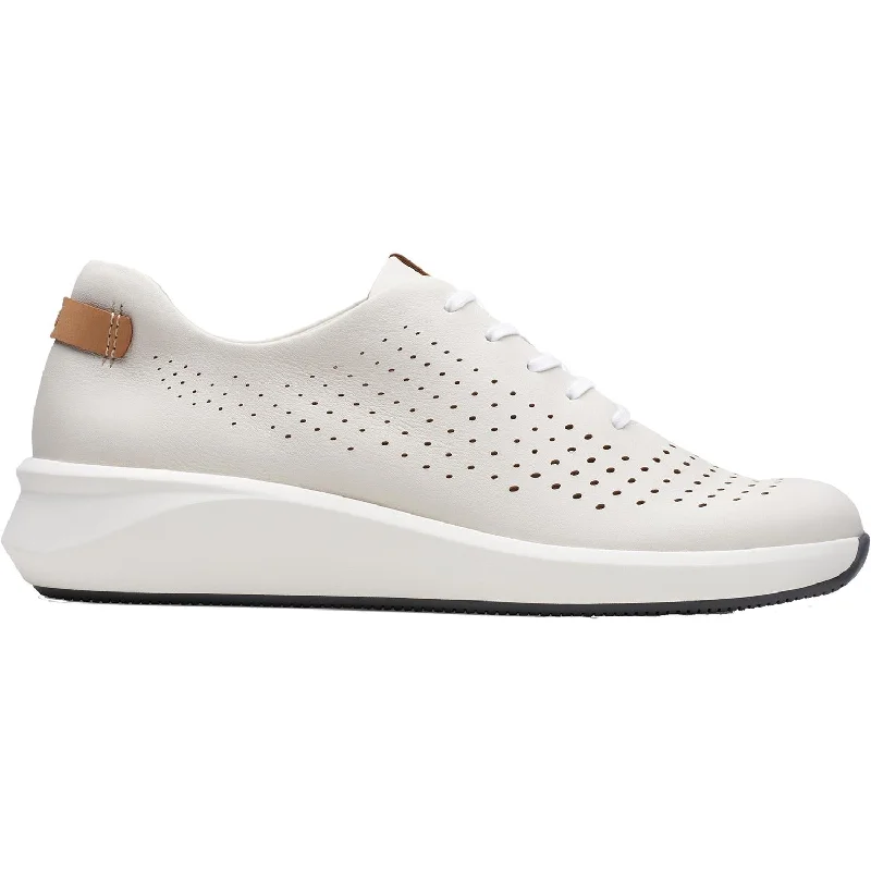 Casual Shoes for Men with Casual, Sporty Look-Women's Clarks Un Rio Tie White Leather