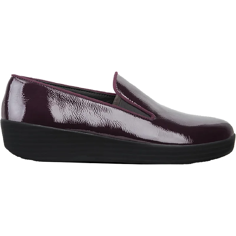 Trendy Casual Shoes for Women with Non-slip Upper-Women's Fit Flop Superskate Plum Leather