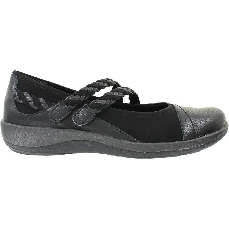 Comfortable Casual Shoes for Women with Soft Leather Finish-Women's Aetrex Annie Black Leather