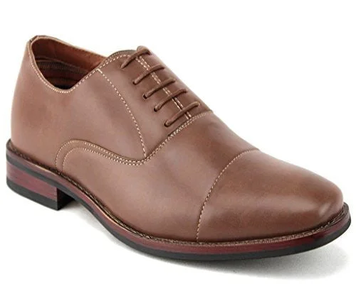 Oxfords with supportive heel-Ferro Aldo Men's 19516L Cap Toe Classic Balmoral Lace Up Oxford Dress Shoes