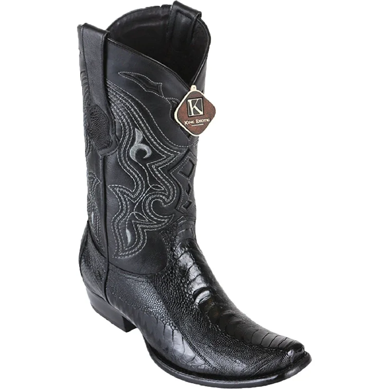 Boots with vibrant heels-Boots with durable uppers-Men's King Exotic Original Ostrich Leg Dubai Style Boot 4790505