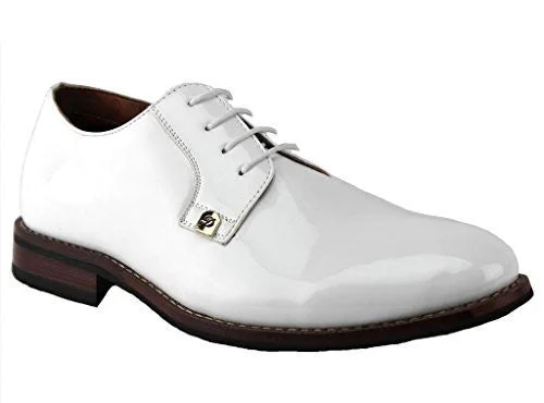 Oxfords with glossy finish-Delli Aldo Men's 19517PL Patent Derby Lace Up Formal Tuxedo Oxford Dress Shoes