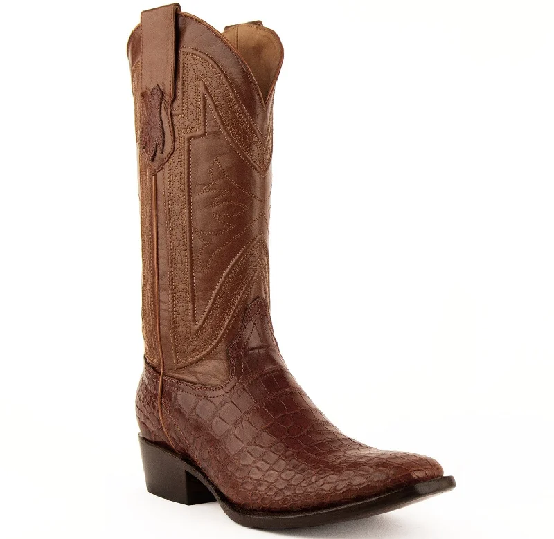 Boots for wet trails-Boots for chilly mornings-Men's Ferrini Stallion Alligator Belly Narrow Square Toe Boots 1077102