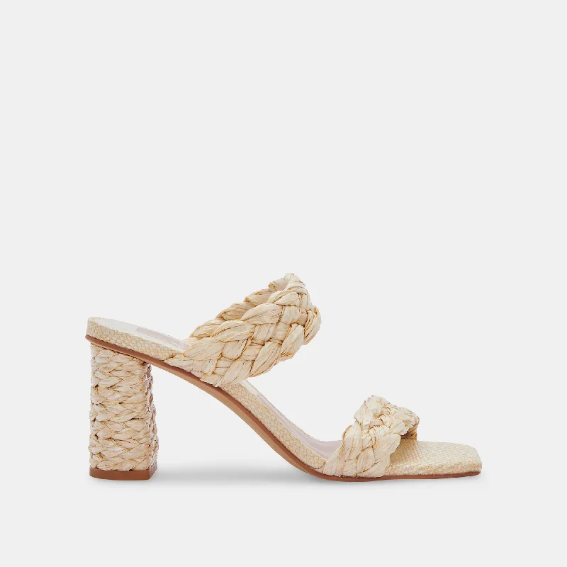 PAILY RAFFIA HEELS VANILLA RAFFIA