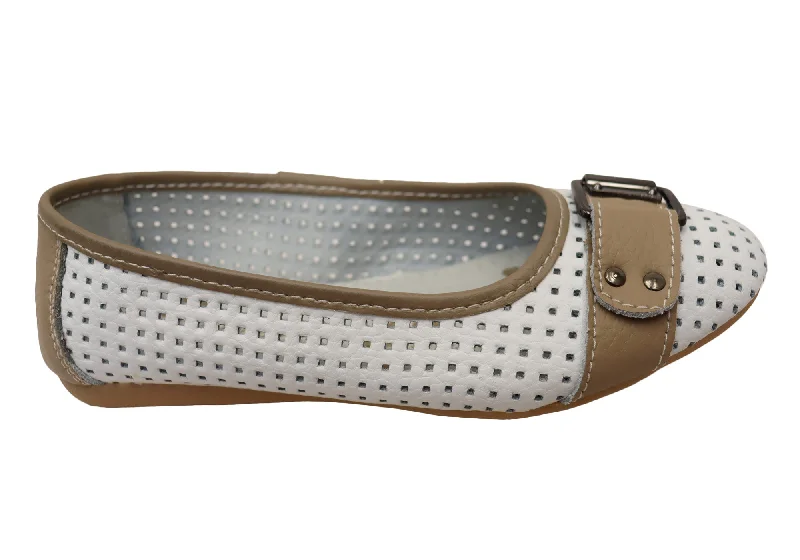 Flats for trendy comfortBellissimo Saxona Womens Soft Leather Comfortable Flats