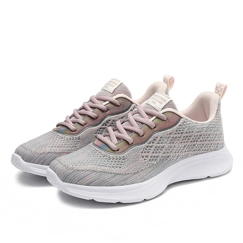 GroovyWish Women Athletic Orthopedic Shoes Anti-collision Mesh Round Toe Stylish Sneakers