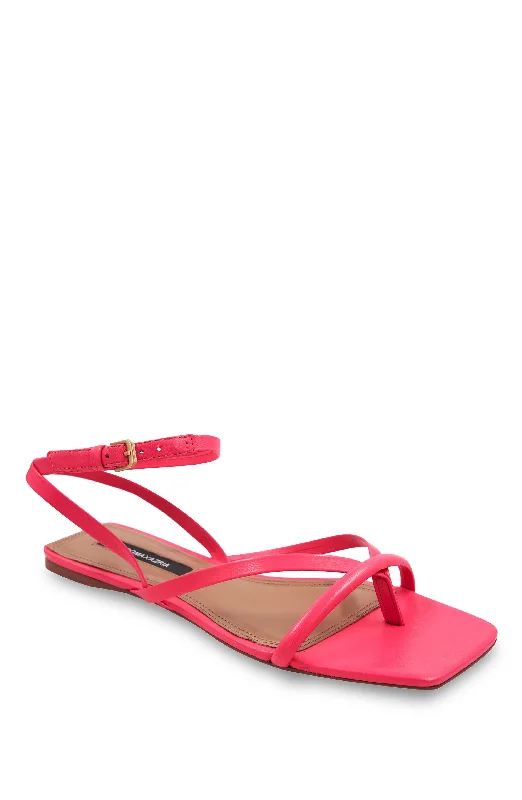 Sandals for chic patternsMESTICO CALYPSO CORAL LEATHER STRAPPY FLAT SANDAL