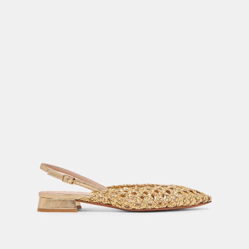 Flats with subtle patternsCYNDI FLATS GOLD WOVEN