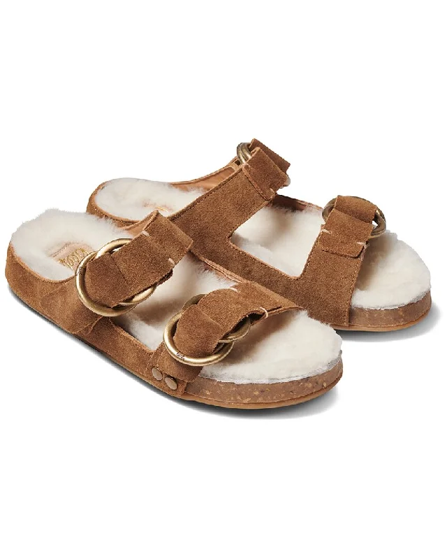 Sandals with flexible solebeek Buzzard Shearling Suede Clog