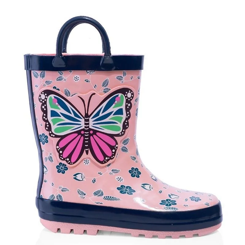 Boots with cozy midsoles-Boots with cool heels-Jellies Flutter Kids Gumboots