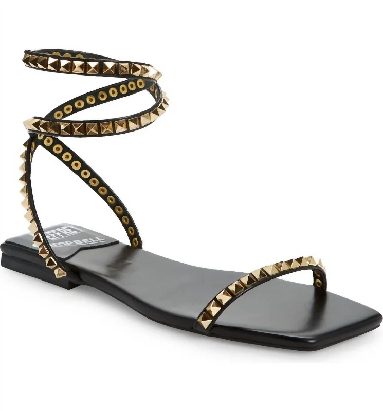 Sandals with cushioned comfortWomen's Luxor Sandals In Black Gold Combo