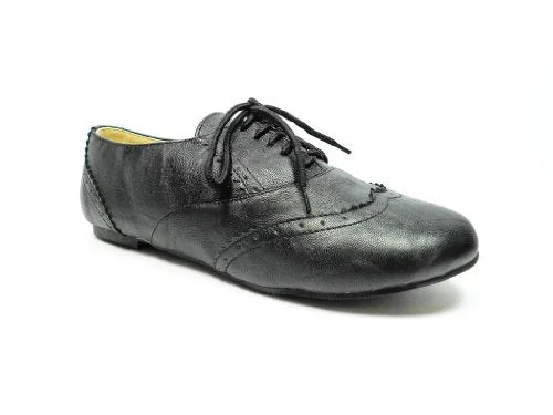 Oxfords for professional look-Women's Maya-04 Lace Up Blucher Wing Tip Oxfords Shoes