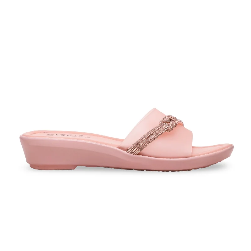 Slippers for evening comfort-Pink Formal Slipper PU0153