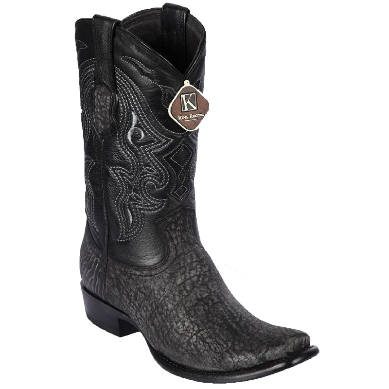 Boots with durable heels-Boots with plush lining-Men's King Exotic Original Shark Skin Dubai Toe Boot 4790905