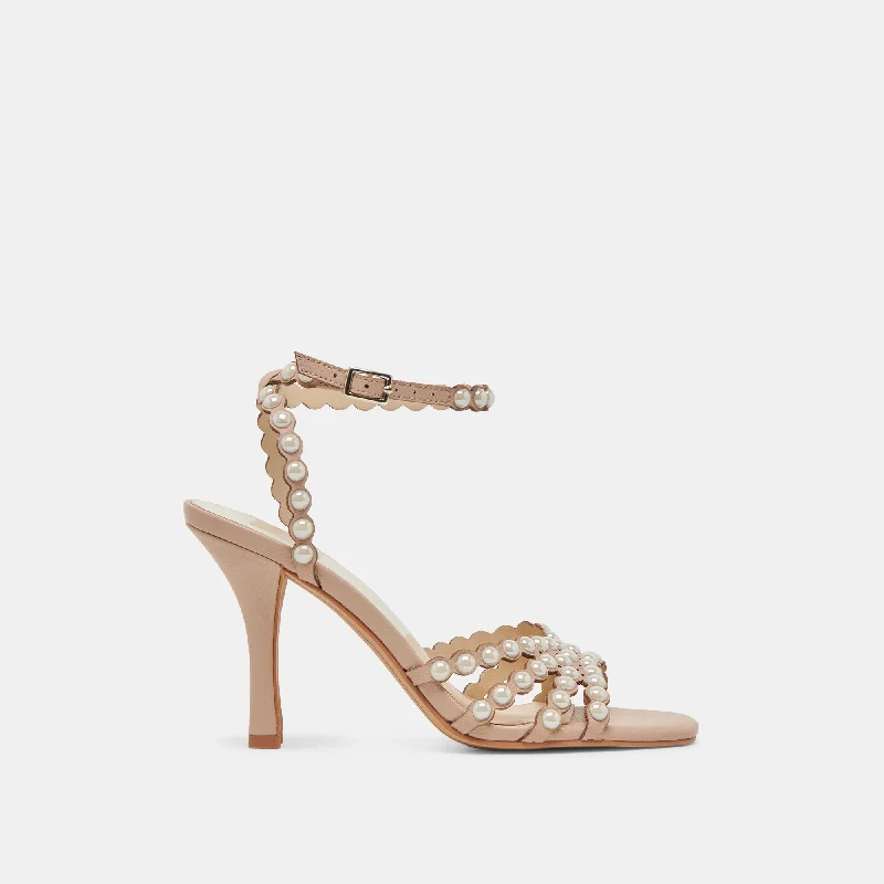 HELLEN PEARL HEELS LT BLUSH LEATHER