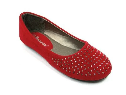 Flats with unique heelsGirls Ositos Round Studded Toe Suede Ballerina Flats