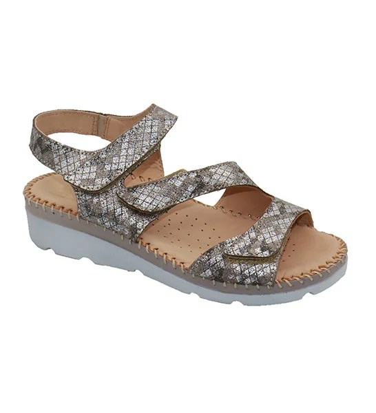 Sandals with supportive heelsRanger Pewter Soft Leather Sandal by La Plume