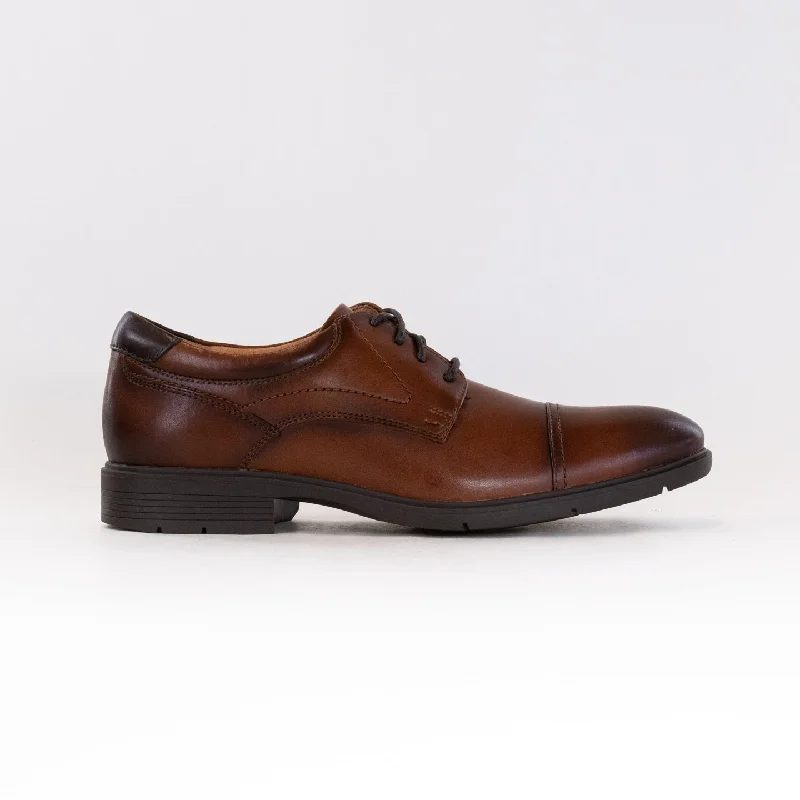 Oxfords for fashion lovers-Clarks Eldredge Cap Toe Oxford (Men's) - Dark Tan Leather