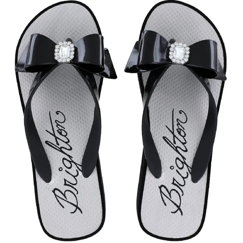 Sandals with supportive strapsBowie Wedge Flip Flops In Black