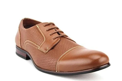 Oxfords for summer suits-Ferro Aldo Men's 19502L Cap Toe Textured Lace Oxfords Dress Shoes