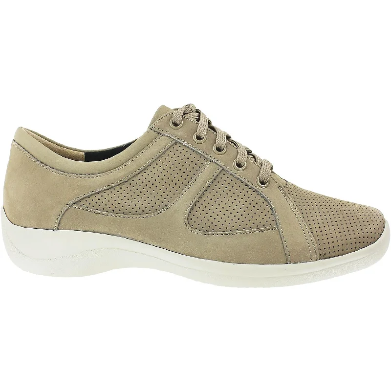 Casual Shoes for Women with Soft Faux Suede Upper-Women's Ziera Jiggle Taupe Perf Nubuck