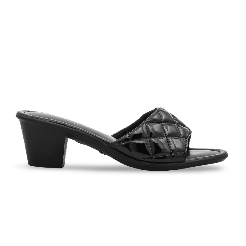 Slippers for daily comfort-Black Formal Slipper PU0082