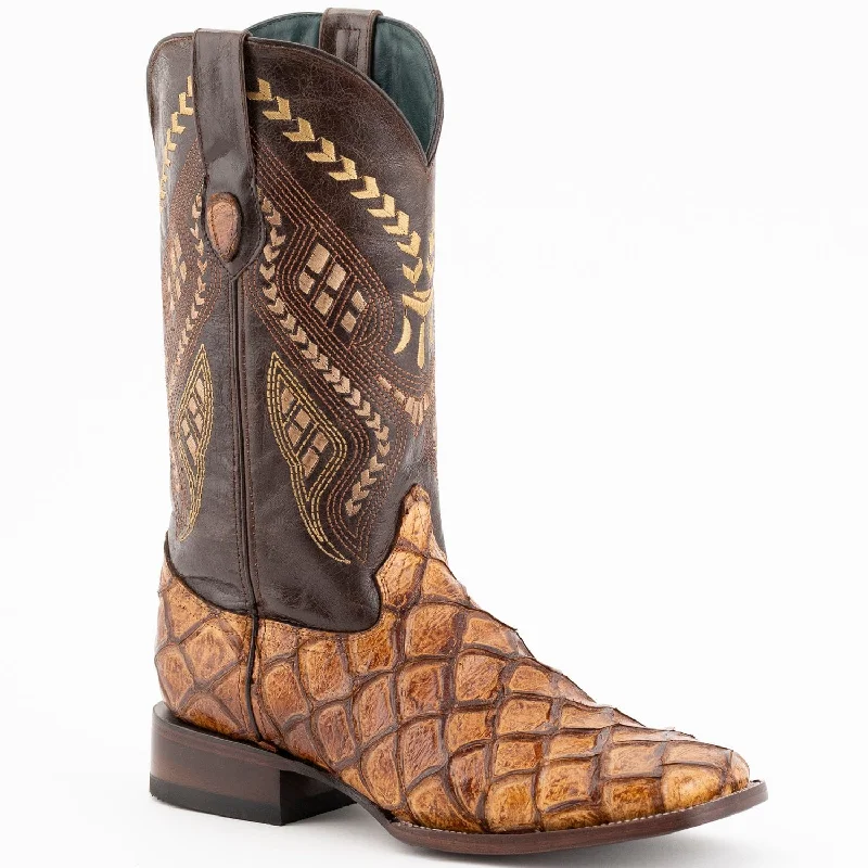 Boots for forest trails-Boots for travel comfort-Men's Ferrini Bronco Print Pirarucu Fish Boots 4339361