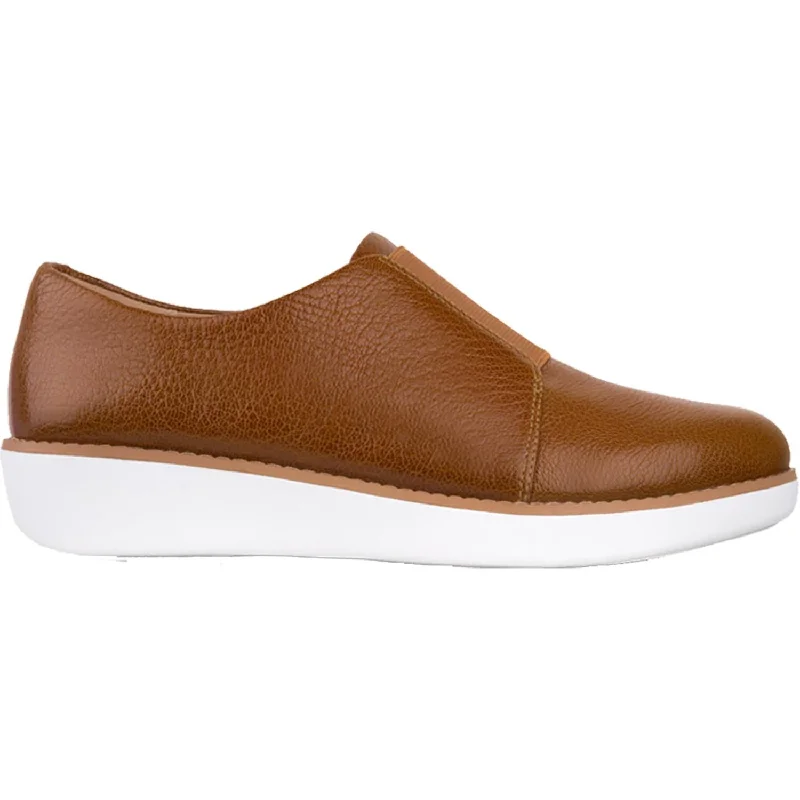 Casual Shoes for Women with Sleek Leather Upper-Women's Fit Flop Laceless Derby Tan Leather