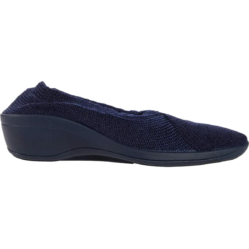 Trendy Casual Shoes for Women with Vibrant Color-Women's Arcopedico Mailu Navy Knit Nylon