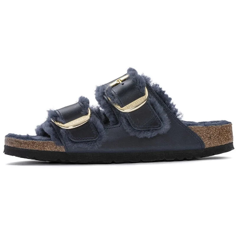 Sandals with supportive patternsBirkenstock Arizona Big Buckle Shearling Midnight